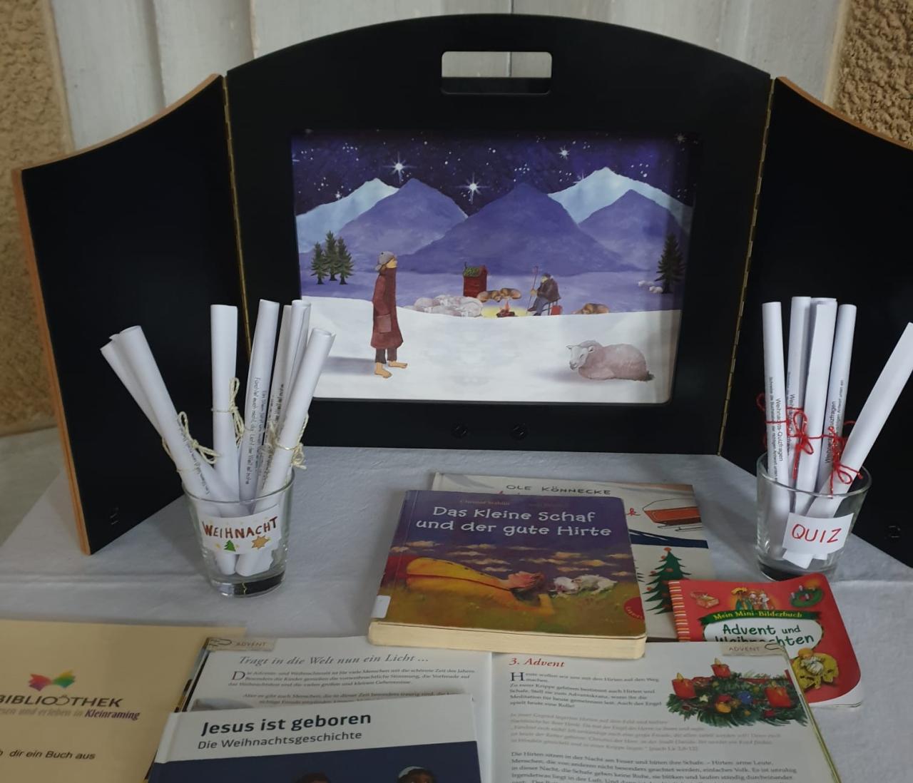 Büchertisch Weihnachten